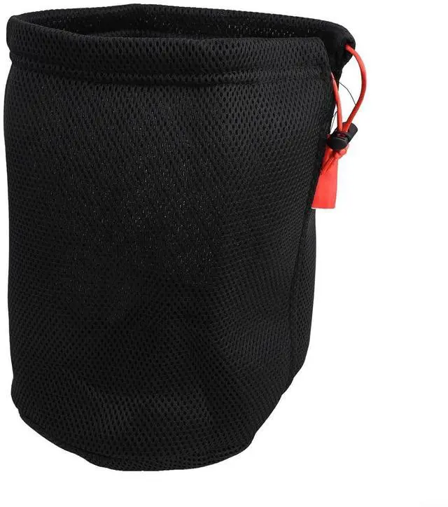 Main image of Mesh Storage Bag for Camping, Breathable Anti-Collision Pot Pouch with Drawstring, Lightweight Outdoor Gear Organizer for Cookware Tableware and Water Bucket, Black (22 * 25cm)