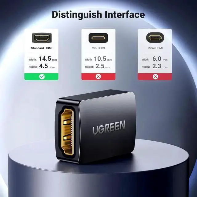 Alt view image 7 of 7 - AV Converter WISDUM HDMI Coupler 2 Pack 4K@60Hz HDMI Female to Female Adapter HDMI 2.0 Extender for HDMI Cables 3D HDMI Connector Compatible with HDTV TV Stick Chromecast Switch /4 Laptop PC