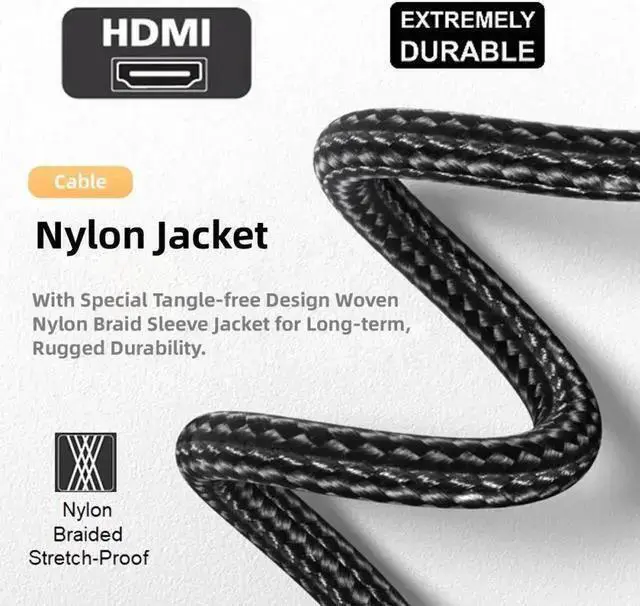 Alt view image 3 of 7 - HDMI Cable WISDUM 2.0M Magnetic Connector 8K Type-A HDMI 2.1 Male to Straight Male Video Cable for Laptop HDTV