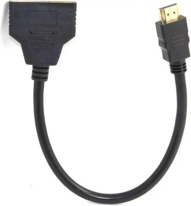 Alt view image 4 of 5 - HDMI Cable WISDUM One HDMI Male to Dual HDMI Female Y Splitter Switch Extension Adapter Cable