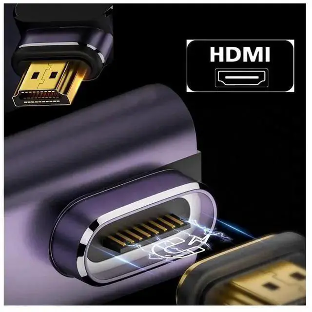 Alt view image 2 of 7 - HDMI Cable WISDUM 90 Degree Down Angled Vertical Magnetic 8K Type-A HDMI 2.1 Male to Female Straight Video Adapter for Laptop HDTV