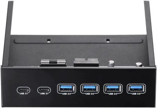 Main image of WISDUM 5.25" Front Bay USB HUB 2-Port USB 3.1 & 4-Port USB 3.0 High Speed 5Gbps USB Hub Front Panel Computer Case Optical Drive Bay Converter Hub