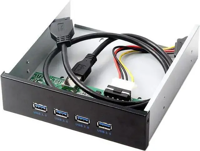 Alt view image 2 of 6 - USB Hub WISDUM JSER USB 3.0 HUB 4 Ports HUB Front Panel to Motherboard 20Pin 19Pin Header Connector Cable Compatible for 5.25" CD-ROM Bay