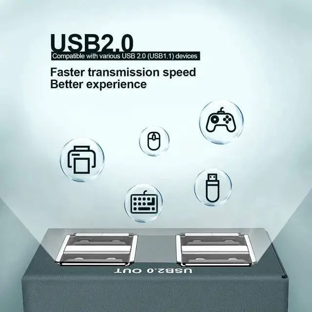 Alt view image 2 of 7 - USB Hub WISDUM USB Extender 165ft Kit with 4 USB 2.0 Hub, Over Single Ethernet Cat5e/6/7 Up to 165ft(50m), Plug and Play, No Driver Needed, USB RJ45 LAN Extension
