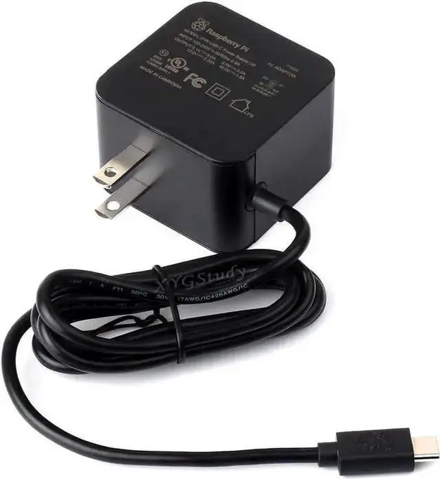 Alt view image 5 of 6 - IoT Board WISDUM Official 27W USB-C Power Supply for Raspberry Pi 5, 5.1V/5A, 9V/3A, 12V/2.25A, 15V/1.8A, Black US