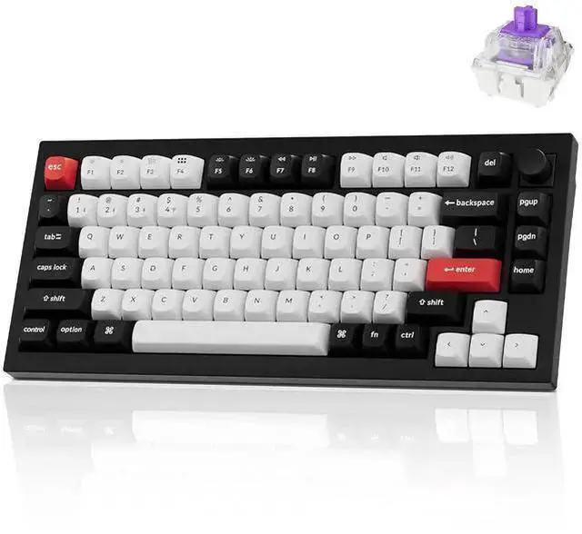 Main image of USB Keyboard WISDUM Keychron Q1 HE Wireless Custom Mechanical Keyboard with Hall Effect Gateron Double-Rail Magnetic Switch Rapid Trigger, QMK 2.4 GHz Bluetooth 5.2 RGB Compatible with Mac Windows Lin