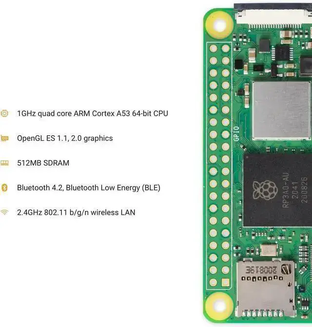 Alt view image 2 of 3 - IoT Board WISDUM Raspberry Pi Zero 2 W (Wireless / Bluetooth) 2021 (RPi Zero 2W)