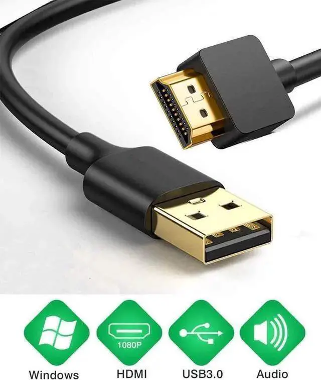 Alt view image 5 of 7 - HDMI Cable WISDUM USB to HDMI Adapter Cable for Mac iOS Windows 10/8/7/Vista/XP USB 3.0 to HDMI Male HD 1080P Monitor Display Audio Video Converter Cable Cord