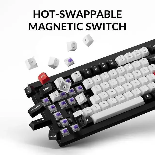 Alt view image 4 of 7 - USB Keyboard WISDUM Keychron Q1 HE Wireless Custom Mechanical Keyboard with Hall Effect Gateron Double-Rail Magnetic Switch Rapid Trigger, QMK 2.4 GHz Bluetooth 5.2 RGB Compatible with Mac Windows Lin