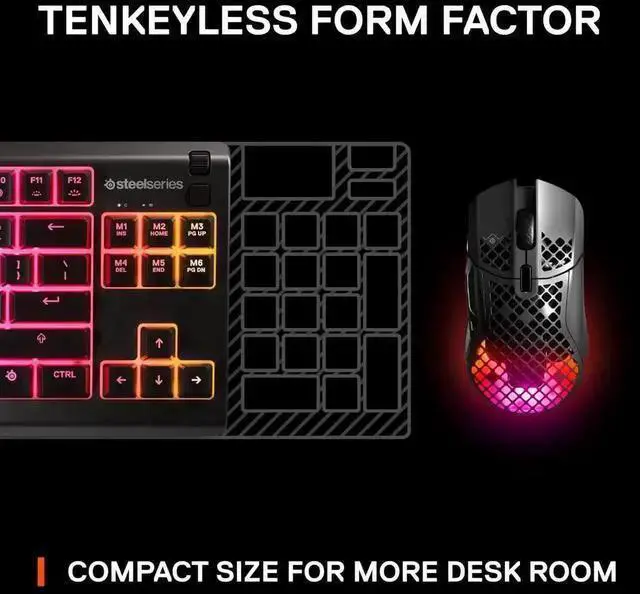 Alt view image 7 of 7 - USB Keyboard WISDUM Apex 3 TKL RGB Gaming Keyboard Compact Tenkeyless Design, 8-Zone RGB, IP32 Water & Dust Resistant, Whisper Quiet Switches, Anti-Ghosting Black