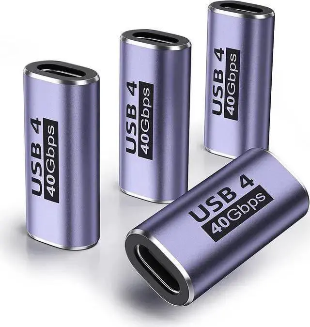 Main image of USB Hub WISDUM DuHeSin USB C Female to Female Adapter (4 Pack) USB C Coupler with 40 Gbps PD 100W 8K 60hz Video Compatible for Thunderbolt 4/3, Pro/Air, USB-C HUB and More Type C Devices