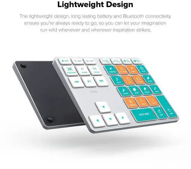Alt view image 3 of 5 - USB Keyboard WISDUM JCPAL ProGuide Wireless Keyboard for Procreate - Bluetooth Rechargeable Macro Pad Mini Keyboard for Procreate with 35 Color-Coded Buttons
