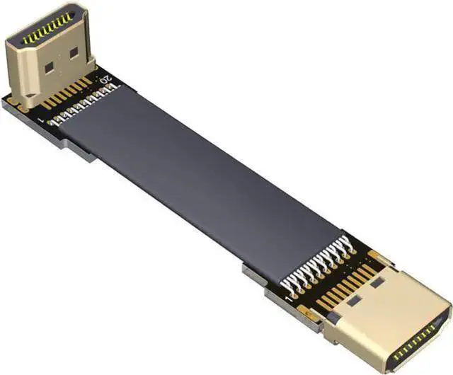 Main image of Gadget WISDUM ADT-LINK Flat Slim Angled Standard HDMI 2.0 Male/Female to HDMI 2.0 Male/Female 20 pin FFC FPC Flat Ribbon Elbow Cable 2K/144hz 4K/60Hz for HDTV AV Aerial Photography A1 (25cm,A1-A3)