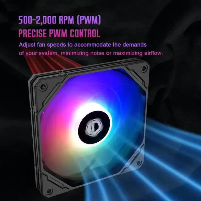 Alt view image 5 of 7 - Gadget WISDUM ID-COOLING IS-55 ARGB CPU Cooler Low Profile 57mm Height CPU Air Cooler ARGB 5 Heatpipes 120x120x15mm Slim Fan, Desktop CPU Fan for LGA1700/115X/1200; AM4/AM5