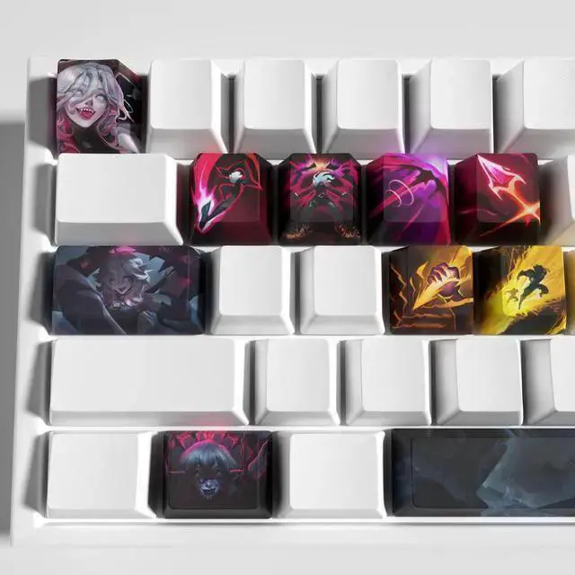 Alt view image 2 of 5 - USB Keyboard WISDUM League of Legends Themed Keycaps Briar PBT heat-sublimation keycaps 12 keys OEM high degree