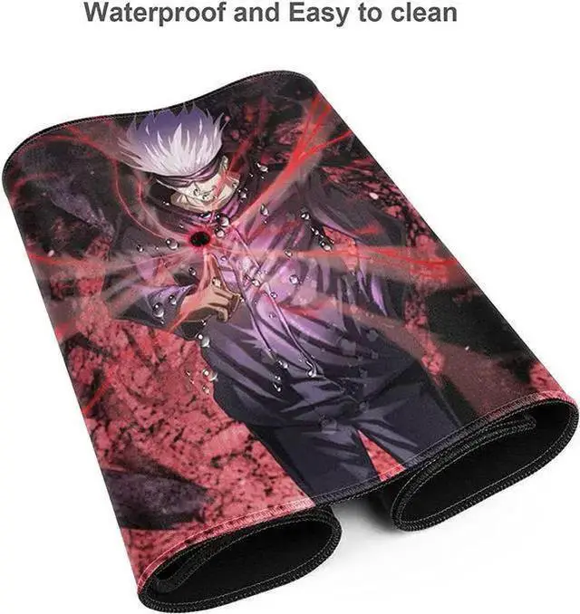 Alt view image 5 of 7 - USB Keyboard WISDUM Large Mouse Pad, Extended Gaming Mousepad Non-Slip Base Keyboard Pad,Desk Mat 24" x 14" in, Anime Mouse Pad (Japanese Anime Jujutsu Kaisen Satoru Gojo)