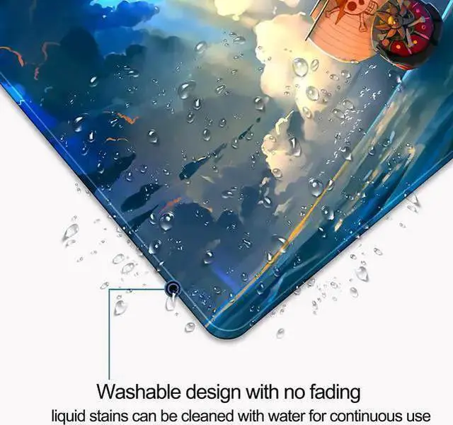 Alt view image 6 of 7 - USB Keyboard WISDUM Anime One Piece Mouse Pad Small Gaming Mousepad Non-Slip Rubber Base and Stitched Edges Desk Mat for Computer Home Office Work and Study 11.4x9.8x0.12inch (A06)