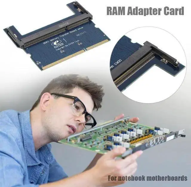 Alt view image 2 of 4 - Network Adapter WISDUM DDR2/DDR3 Laptop SO DIMM to Desktop DIMM Adapter Memory RAM Adapter Card Computer Component Accessory Add On Cards