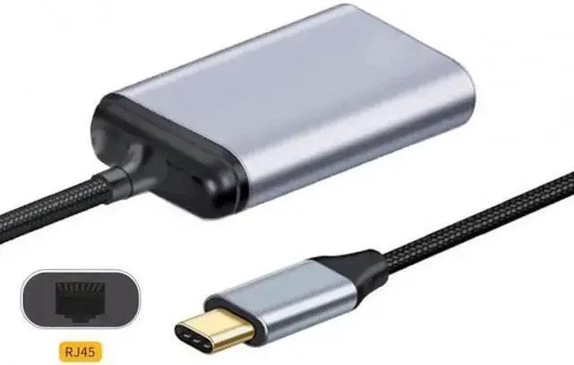 Alt view image 6 of 6 - Network Adapter WISDUM USB-C Type-C USB3.1 to 1000Mbps Gigabit Ethernet Network LAN Cable Adapter for Laptop