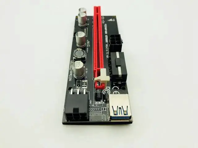 Alt view image 3 of 5 - Network Adapter WISDUM PCI Express PCIE PCI-E 009S Molex 6pin Power Supply Adapter SATA to USB 3.0 Cable 1x to 16X Riser Card for Miner Mining