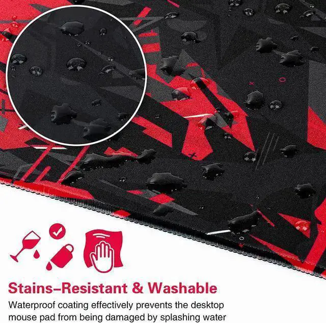 Alt view image 4 of 7 - USB Keyboard WISDUM Gaming Mouse Pad Extended Mouse Pad 31.5x15.7inch XXL Large Big Computer Keyboard Mouse Mat Desk Pad with Non-Slip Base and Stitched Edge for Home Office Gaming Work (Black Red)