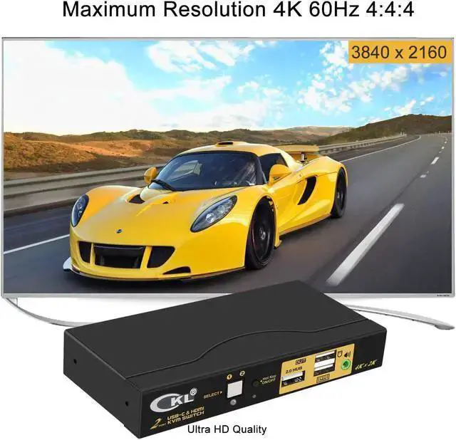 Alt view image 6 of 7 - KVM Switch HDMI WISDUM CKL 2 Port USB Type C + HDMI KVM Switch 4K 60Hz for 2 Computers Sharing 1 Monitor, Keyboard and Mouse, with Audio Support and Cables CKL-62TH