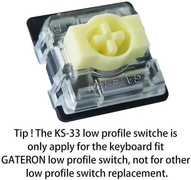 Main image of USB Keyboard WISDUM GATERON KS-33 Low Profile Banana Keyboard Switches, Tactile 65gf 3 Pin RGB LED Factory Pre-lubed for MX Mechanical Keyboard (35PCS)