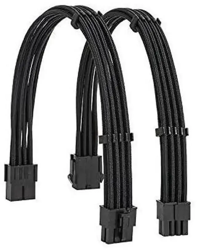 Main image of Power Cable WISDUM Extension Power Supply Cable Kit 18AWG EPS 8-P+PCI-8-P with Cable Combs for PSU to Motherboard/GPU (Black PCI 8+EPS 8)