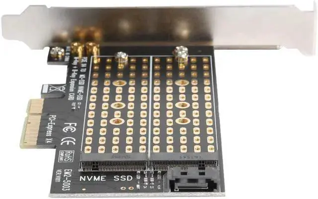 Alt view image 3 of 3 - Network Adapter WISDUM M.2 NVME Add On Card PCIE to M2/M.2 Adapter SATA NGFF PCIe NVMe M Key B Key M+B Key SSD to PCI-E 3.0 X4 Expansion Card