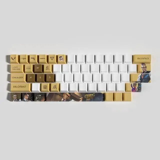 Alt view image 2 of 5 - USB Keyboard WISDUM VALORANT Themed Keycaps Chamber PBT heat-sublimation keycaps 29 keys OEM high degree