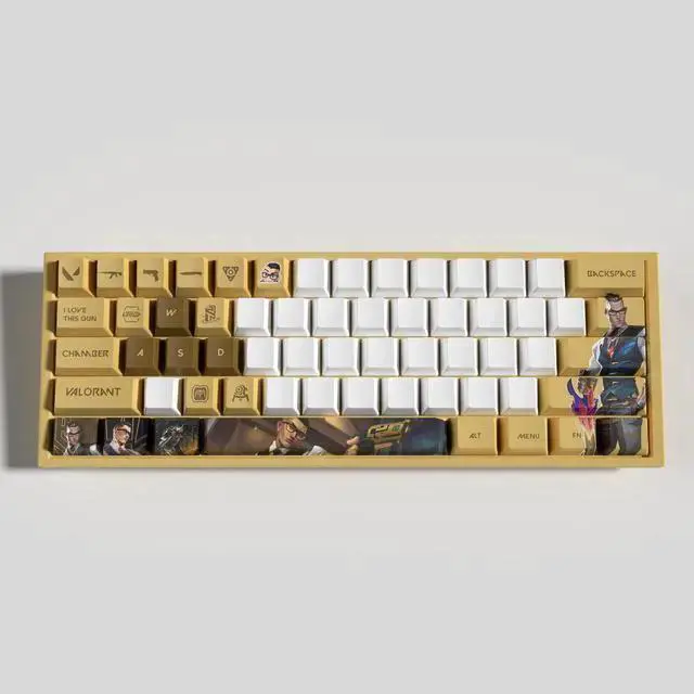 Alt view image 3 of 5 - USB Keyboard WISDUM VALORANT Themed Keycaps Chamber PBT heat-sublimation keycaps 29 keys OEM high degree