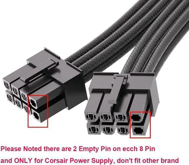 Alt view image 3 of 6 - Power Cable WISDUM 12VHPWR 90 Degree Adapter for PCIE 5.0 16AWG 600W 12VHPWR Adapter Dual 8 Pin PCIe to 16 Pin 12+4 Pin for RTX 4090 4080 3090TI 4070Ti Graphics Card GPU, ONLY for Power Supply