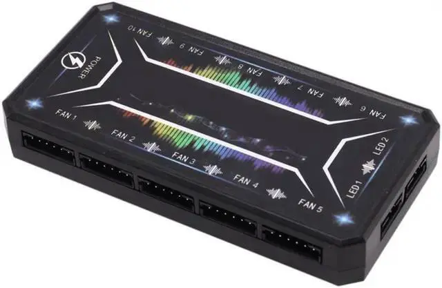 Alt view image 3 of 4 - Gadget WISDUM Computer PC Case Fan Control Board RGB Fan Remote Control Switch Colors Control Panel Can Insert 10 RGB Fans(1 Controller)