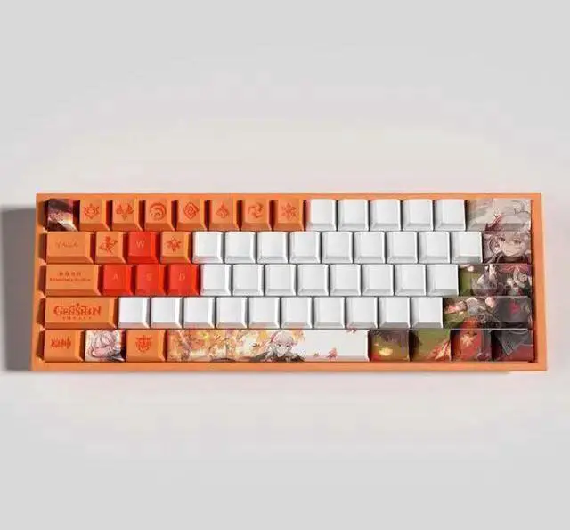 Alt view image 2 of 5 - USB Keyboard WISDUM Genshin Impact Themed Keycaps Kaedehara Kazuha PBT heat-sublimation keycaps 29 keys OEM high degree