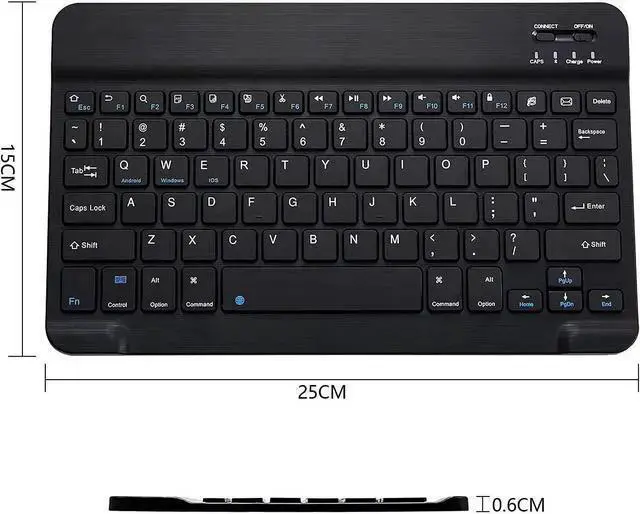 Alt view image 6 of 7 - USB Keyboard WISDUM Ultra-Slim Bluetooth Keyboard Portable Mini Wireless Keyboard Rechargeable for Tablet Phone Smartphone iOS Android Windows (10 inch Black)