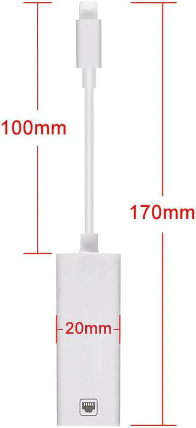 Alt view image 2 of 4 - Network Adapter WISDUM 100Mbps Network Cable Adapter For Lightning to RJ45 Ethernet LAN Wired Overseas Travel Compact For / Series