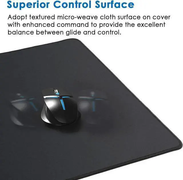 Alt view image 4 of 5 - USB Keyboard WISDUM Extended Gaming Mouse Pad with Stitched Edges, Large Mousepad with Premium-Textured Cloth, Non-Slip Rubber Base, Waterproof Keyboard Pad, Mouse Mat for Gamer, Office & Home, 35.4 x