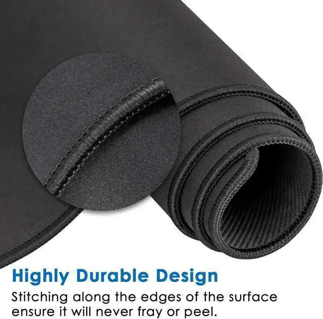 Alt view image 5 of 5 - USB Keyboard WISDUM Extended Gaming Mouse Pad with Stitched Edges, Large Mousepad with Premium-Textured Cloth, Non-Slip Rubber Base, Waterproof Keyboard Pad, Mouse Mat for Gamer, Office & Home, 35.4 x