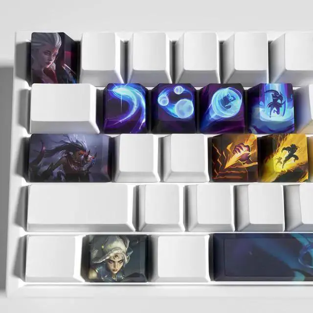 Alt view image 2 of 5 - USB Keyboard WISDUM League of Legends Themed Keycaps Diana PBT heat-sublimation keycaps 12 keys OEM high degree