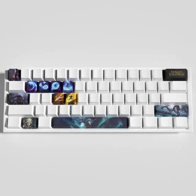 Alt view image 3 of 5 - USB Keyboard WISDUM League of Legends Themed Keycaps Diana PBT heat-sublimation keycaps 12 keys OEM high degree