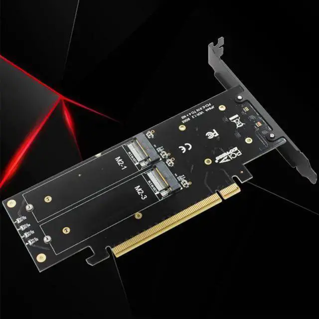Alt view image 3 of 6 - RAID Controller WISDUM M.2 X16 to 4X NVME PCIE3.0 GEN3 RAID Card PCI-E VROC CARD RAID NVMEx4 Adapter