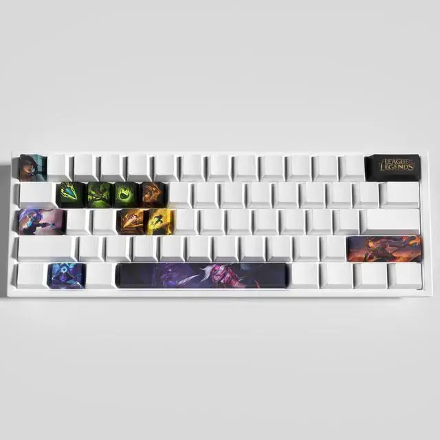 Alt view image 3 of 5 - USB Keyboard WISDUM League of Legends Themed Keycaps Nidalee PBT heat-sublimation keycaps 12 keys OEM high degree