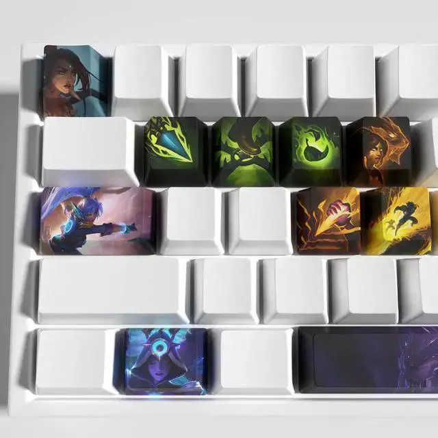 Alt view image 2 of 5 - USB Keyboard WISDUM League of Legends Themed Keycaps Nidalee PBT heat-sublimation keycaps 12 keys OEM high degree