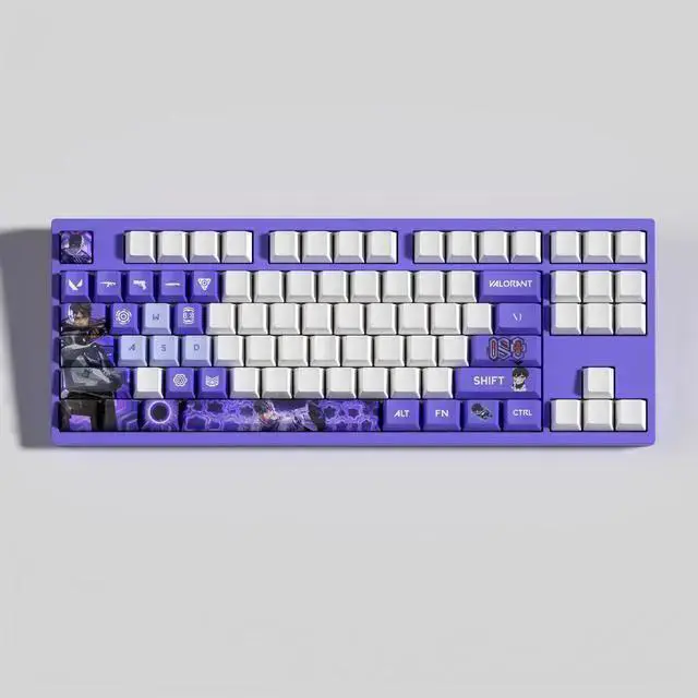 Alt view image 2 of 5 - USB Keyboard WISDUM VALORANT Themed Keycaps ISO PBT heat-sublimation keycaps 29 keys OEM high degree