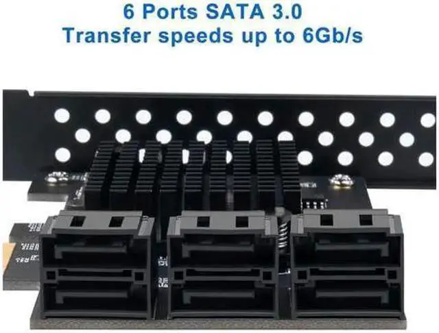 Alt view image 2 of 7 - RAID Controller WISDUM WERLEO PCIe SATA Card 6 Port with 6 SATA Cables and a SATA Power Splitter Cable, 6 Gb/s PCIe SATA Controller Expression Card with Low Profile Bracket, Boot as System Disk Suppor