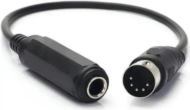 Main image of Power Cable WISDUM OIAGLH 6.35mm Female 1/4" TRS to DIN 5 Pin MIDI Cable Adapter for Speaker, Amplifier, Mixer to MIDI Keyboard, Synthesizer and Guitar