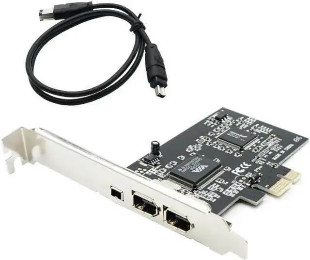 Main image of Power Cable WISDUM PCIe with 6Pins PCI-E FIREWIRE 400 IEEE 1394 CARD VIA CHIPSET WORK WIN7 MAC OS pci-e to 1394 a b WITH CABLE
