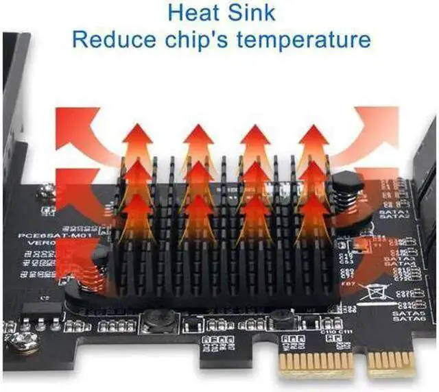 Alt view image 5 of 7 - RAID Controller WISDUM WERLEO PCIe SATA Card 6 Port with 6 SATA Cables and a SATA Power Splitter Cable, 6 Gb/s PCIe SATA Controller Expression Card with Low Profile Bracket, Boot as System Disk Suppor