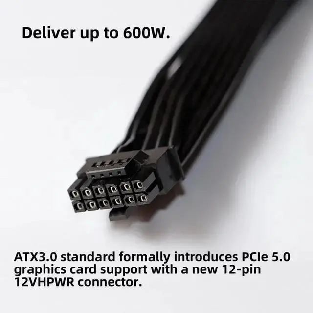 Alt view image 5 of 7 - Power Cable WISDUM ATX3.0 PCIe 5.0 12VHPWR Power Modular Cable to Dual ATX 8Pin for 3080 3090TI PSU 16Pin 12Pin+4Pin Graphics Card