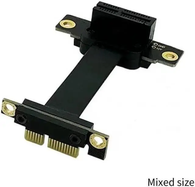 Alt view image 5 of 5 - Power Cable WISDUM PCIE X1 Riser Cable Dual 90 Degree PCIe X1 X1 Extension Cable 8Gb/s PCIE 1X Riser Card Line- 5cm